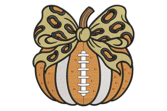Leopard Bow Pumpkin Football: A Fall Embroidery Review