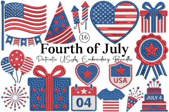 Patriotic USA Embroidery Bundle