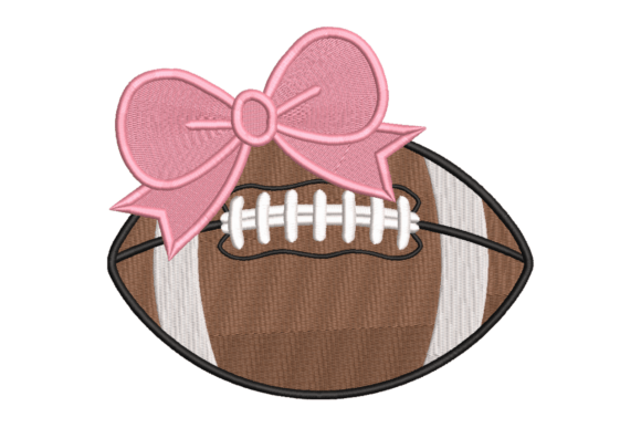 Pink Bow Football: A Coquette Twist on Sports Embroidery