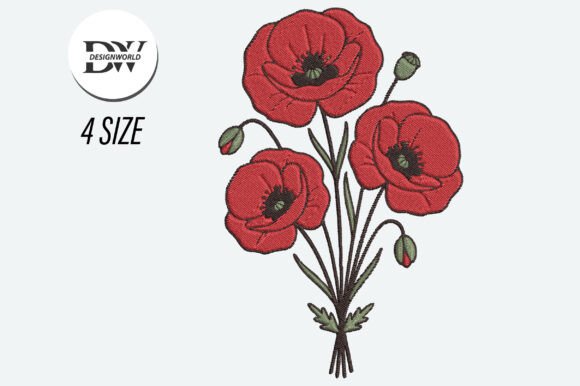 Red Poppy Flower Embroidery Design Review