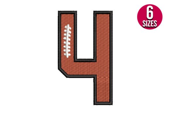 Review: Football Font Alphabet Number Four 4 for Sports Embroidery