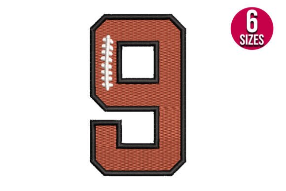 Review: Football Font Alphabet Number Nine 9 for Apparel