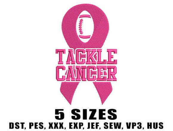 Tackle Cancer Football Ribbon Embroidery Design Review