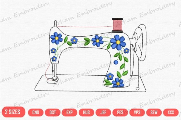 Vintage Floral Sewing Machine